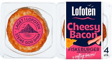 Fiskeburger (Cheesy Bacon 4x110g Lofoten)