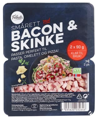 SMÅRETT M/BACON 2X90G FOLKETS