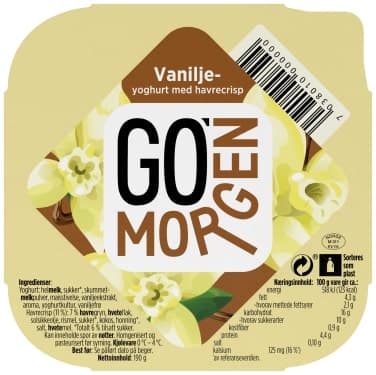 GO MORGEN VANILJE YOGHURT 190G TINE