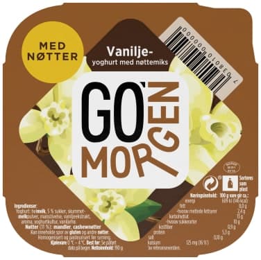 GO MORGEN YOGHURT VANILJE/NØTTER 190G TI