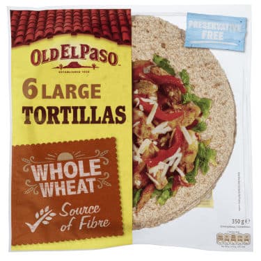 TORTILLAS WHOLE WHEAT 6STK 350G OEP