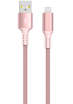 Stofftrukket USB-A til Lightning ladekabel for iPhone 3m Clas Ohlson