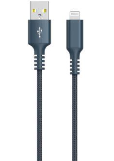 Stofftrukket USB-A til Lightning ladekabel for iPhone 1,5 m Clas Ohlson