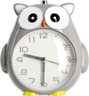 Ugle-vekkerklokke for barn, lydløs 15,5 cm