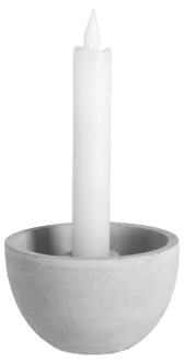 Lysestake for kronelys grå, 10 x 6 cm