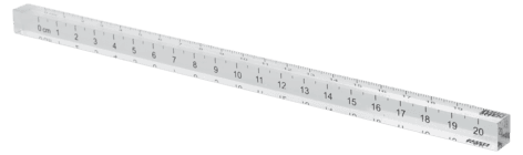 Firkantet linjal, transparent plast, 20 cm