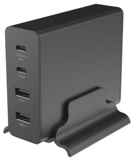 Ladestasjon USB-C/A 4 porter GaN PD, 108 W