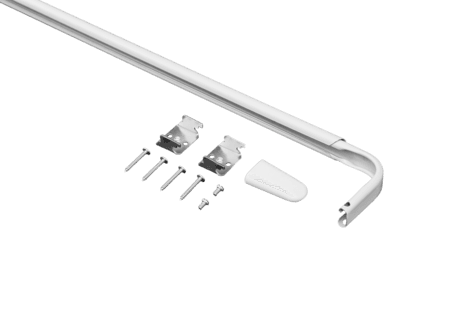 Gardinstang kirsch med veggfeste, 9 cm, hvit