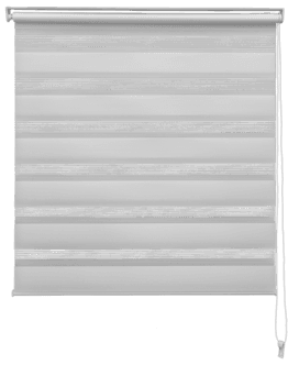 Rullegardin natt og dag, skruefri med kulekjede, hvit