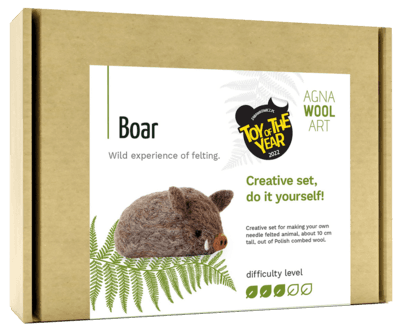 Agna Wool Art Kit ullfilting, villsvin, 10 cm