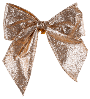 Sløyfer til juletreet, glitter 4-pk