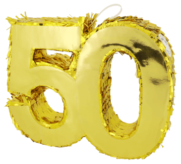 Gyllen piñata med tall