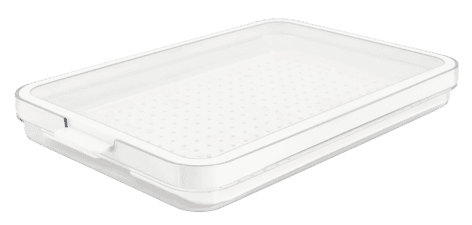 Stabelbar matoppbevaring i plast med lokk