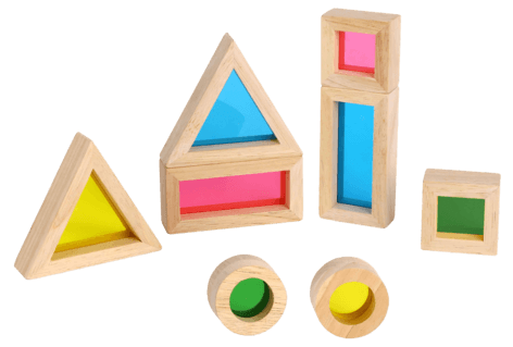 Sensoriske regnbueklosser, 8 deler, fra 2 år