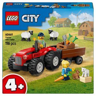 LEGO City Rød jordbrukstraktor med henger og sauer 60461, fra 4 år