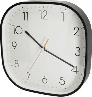 Kvadratisk veggklokke i retrostil, 25,5 cm