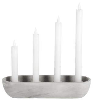 Adventsstake for kronelys grå, 30 x 10 cm