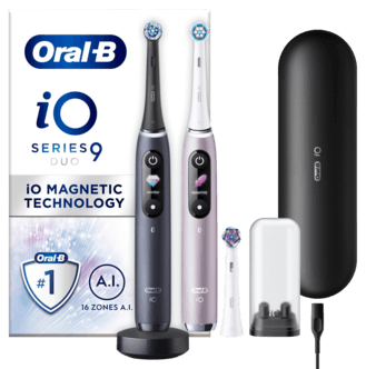 Oral-B iO 9s Duo elektrisk tannbørste, 7 innstillinger, 2-pakning