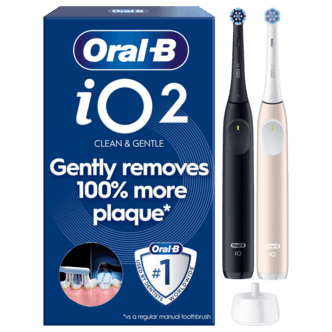 Oral-B iO2 Duo elektrisk tannbørste, 3 børstemoduser, 2-pakning