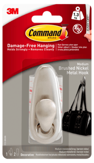 Command selvheftende metallkrok til innendørsbruk, mellomstor