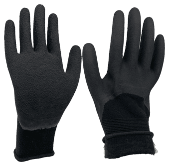 Fleecefôrede arbeidshansker i lateks, svarte