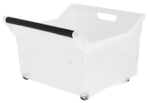Oppbevaringsboks med håndtak og hjul