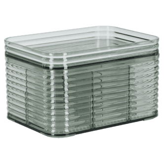 Stabelbar oppbevaringsboks med lokk og rom, transparent grønn