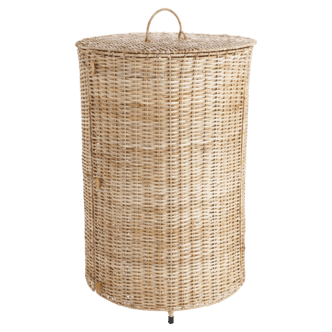 Flettet rottingkurv til klesvask