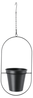Ampel i metall med avtakbar potte, svart