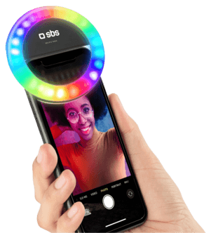 SBS RGB Selfie Ring Light til mobil, hvitt og farget lys