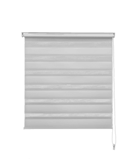 Rullegardin natt og dag, skruefri med kulekjede, hvit