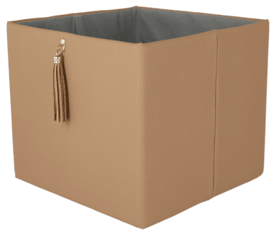 Kvadratisk oppbevaringsboks, lærimitasjon