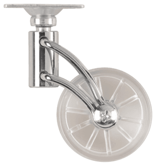 Møbelhjul med forkrommet bøyle