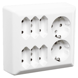 Elko RS utenpåliggende kontakt 6 + 2 porter