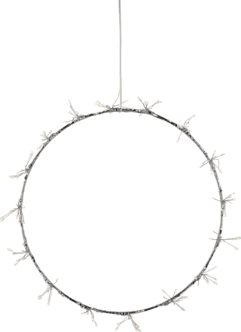 LED-lyskrans til ute- og innebruk, batteri, 38 cm