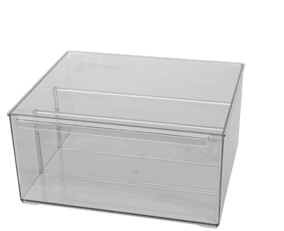 Kjøleskapsoppbevaring med skillevegg, klar