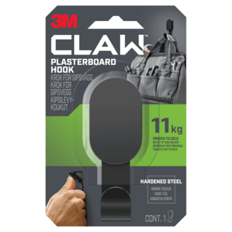 3M Claw-krok til gipsvegg svart, 11 kg, 1-pakning
