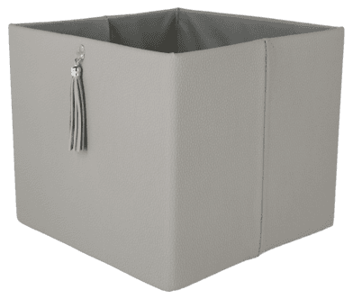 Kvadratisk oppbevaringsboks, lærimitasjon