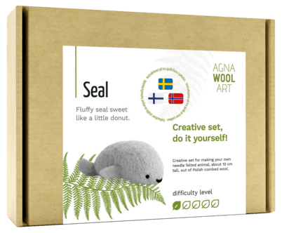 Agna Wool Art Kit ullfilting, sel, 10 cm