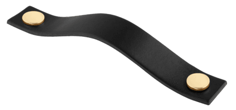 Lærhåndtak Levanto svart, 158 mm