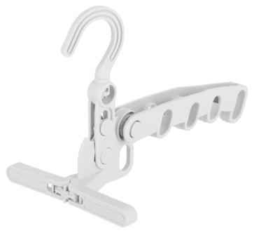 Sammenleggbar kleshenger, foldbar reisehenger, hvit