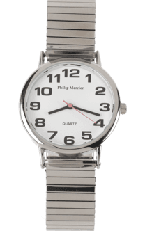 Analogt unisex armbåndsur, sølvfarget