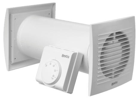 Varmeforflytter med termostat, veggmontert