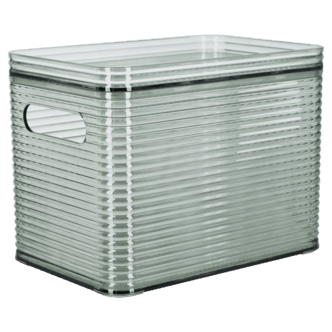 Stabelbar oppbevaringsboks med lokk, transparent grønn