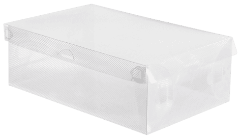 Skoeske plast, stablebar, 3-pakning