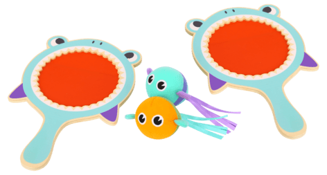 Hai catchballsett i tre med 2 racketer, fra 3 år