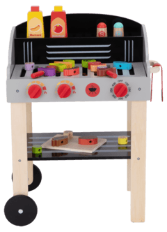 Lekegrill i tre for barn, 26 deler, fra 3 år