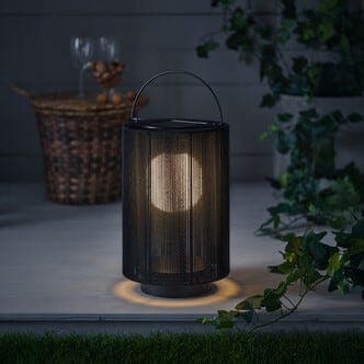 Northlight solcellelykt metall og stoff 35 cm