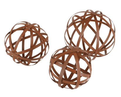 Pyntekule til hagen, rusten, 3-pakning
