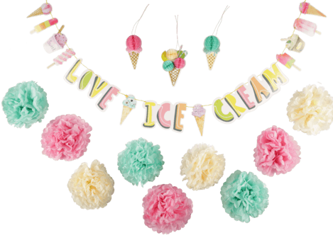 Festdekorasjoner med iskremtema
